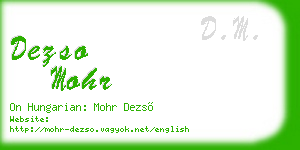 dezso mohr business card
