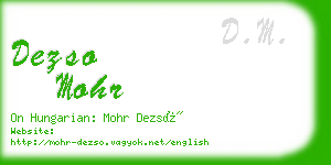 dezso mohr business card